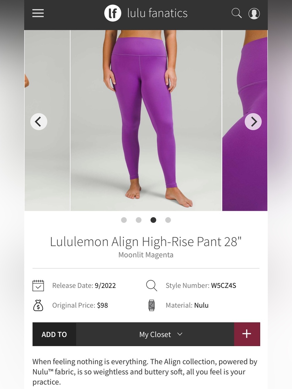 Lululemon Align High-Rise Pant 28”